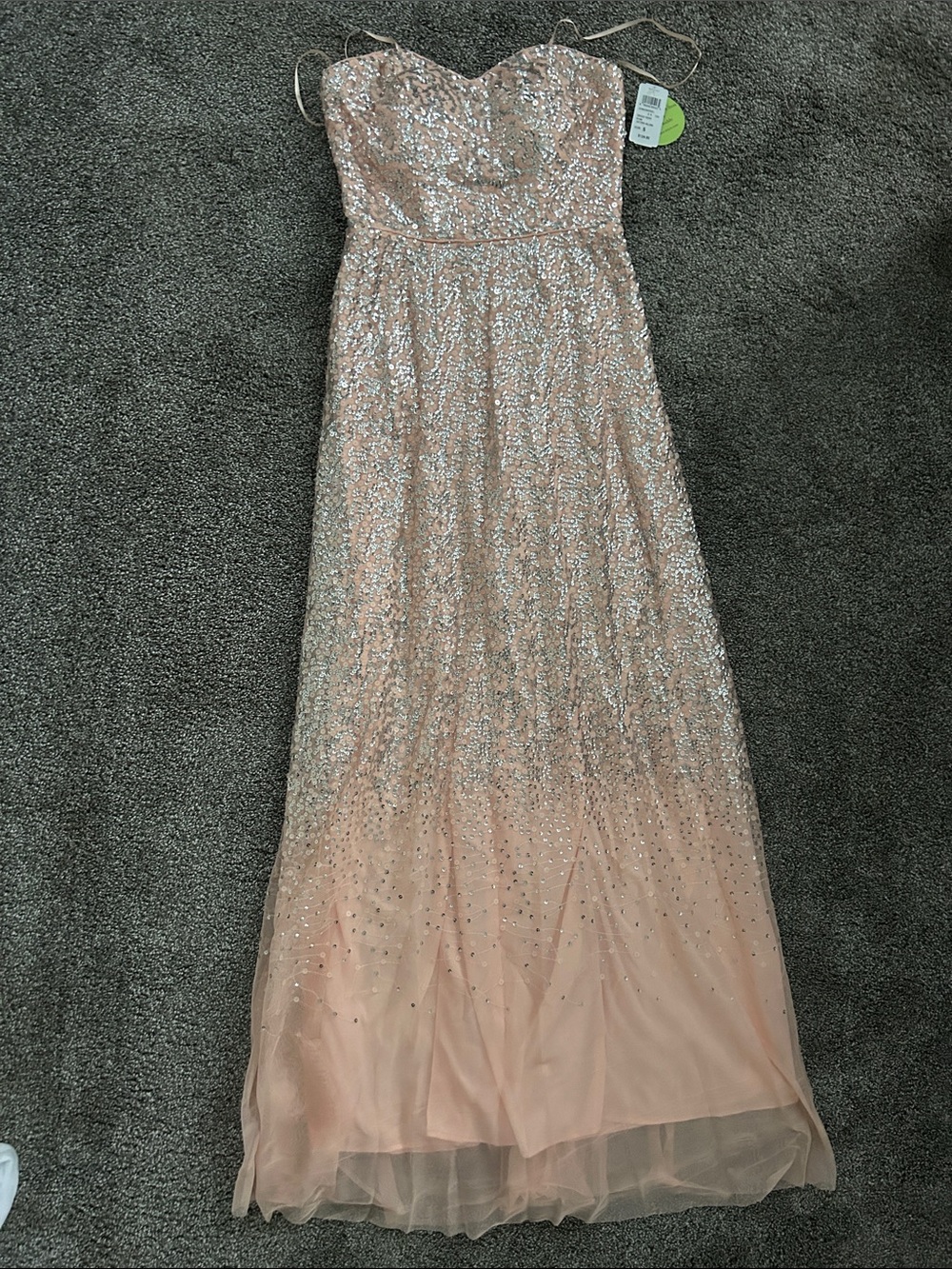 Windsor Strapless Blush Pink Sequin Evening Gown